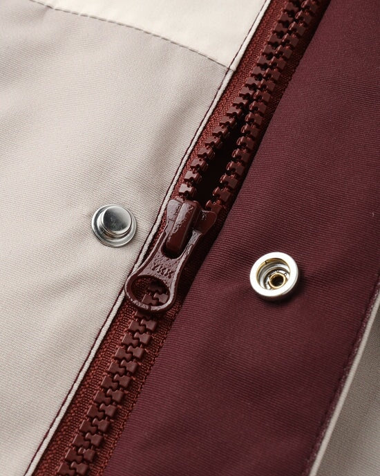 Manteau imperméable color block bourgogne et beige Rylee + Cru Mlle et Coco