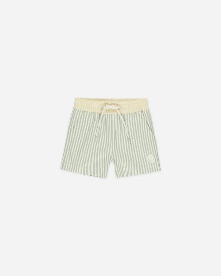 Short maillot de bain rayé vert Rylee + Cru Mlle et Coco