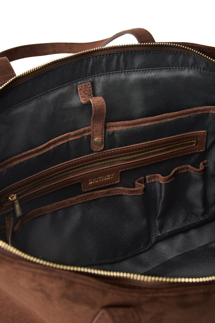 Sac Fourre-tout en suède chocolate Lambert Mlle et Coco