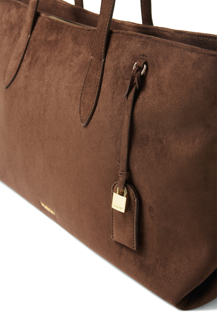 Sac Fourre-tout en suède chocolate Lambert Mlle et Coco