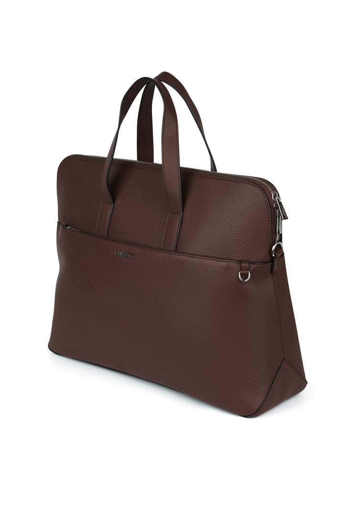 Sac mallette en cuir chocolate Malorie Lambert Mlle et Coco