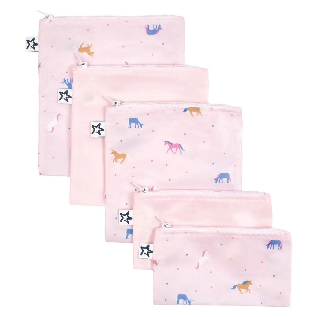sac à collation réutilisables Tiny Twinkle rose licorne 