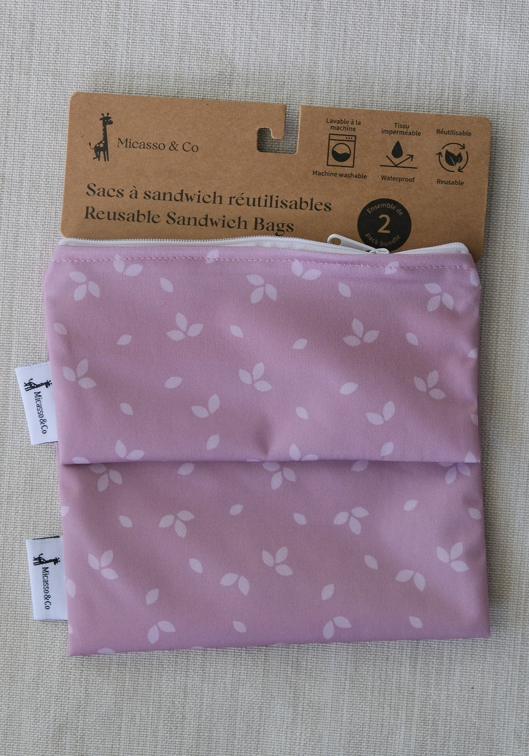 Ensemble de sac à collation (2) Floraison Micasso &amp; Co