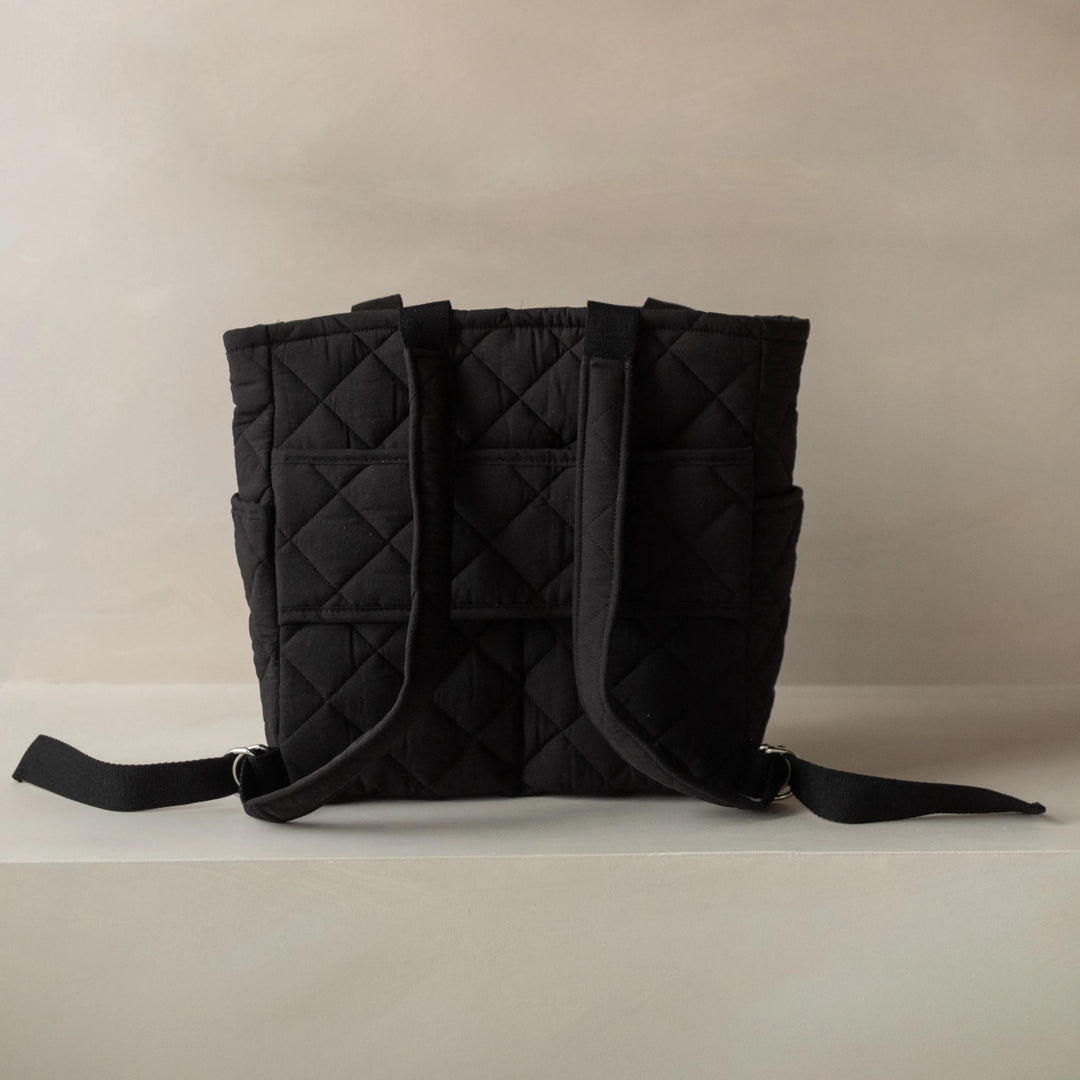 Sac à dos matelassé convertible noir Dans le sac Mlle et Coco