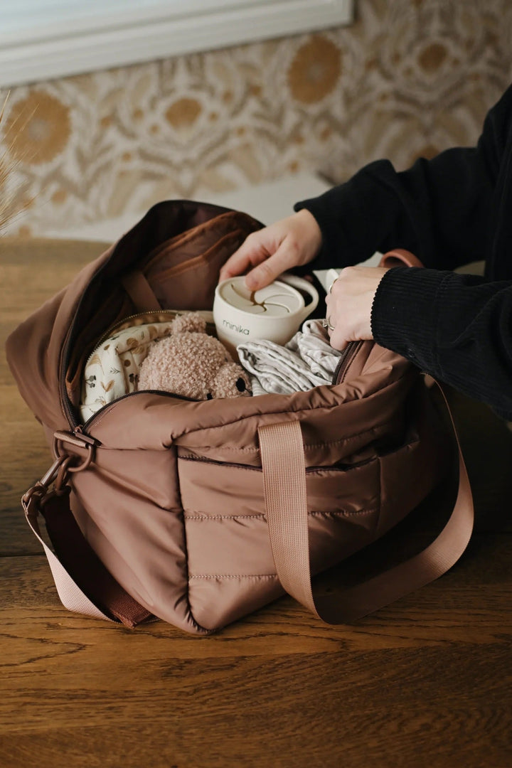 sac à couches cacao Minika compagnie québécoise Mlle et Coco