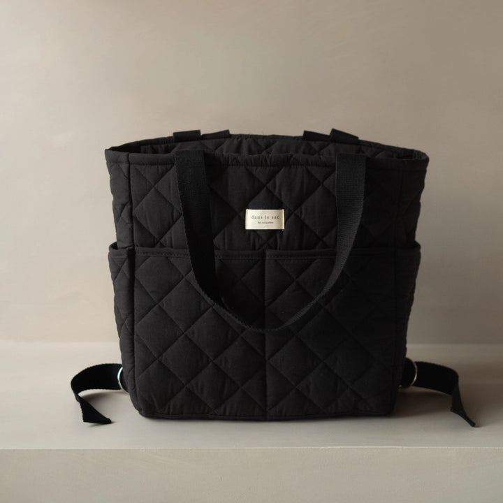 Sac à dos matelassé convertible noir Dans le sac Mlle et Coco