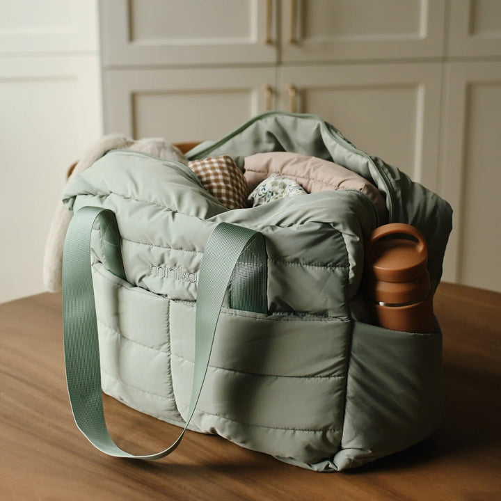 Sac à couches vert sage Minika Mlle et Coco