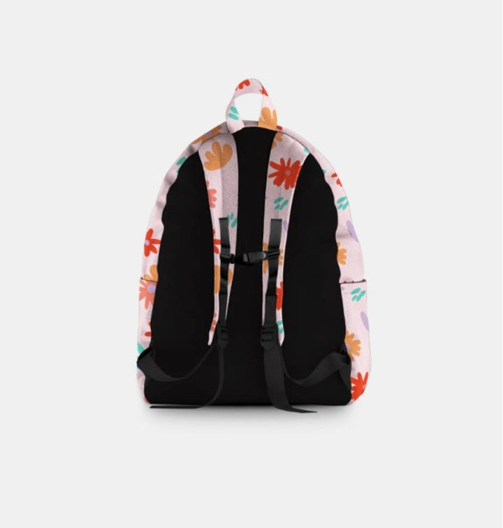 Sac à dos rose poudre motif fleurs Headster Mlle et Coco