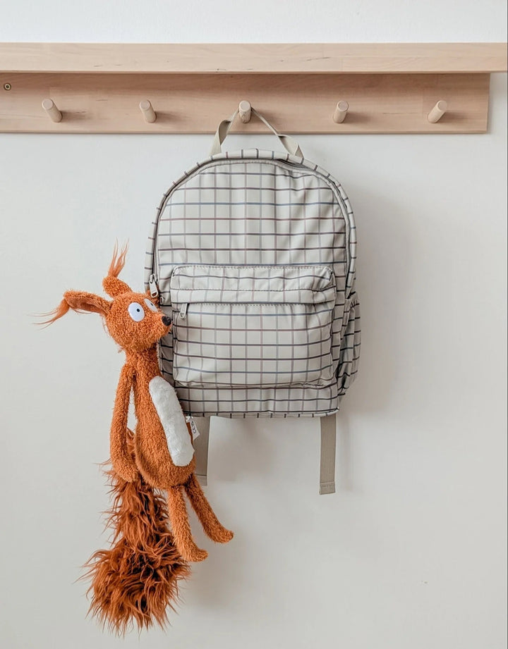 sac dos menoum menoum carreau taupe accessoire Mlle et Coco