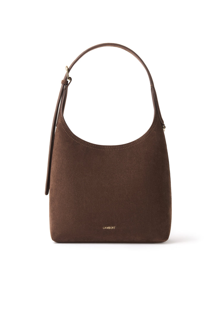 Sac à épaule Elena en suède chocolate Lambert Mlle et Coco