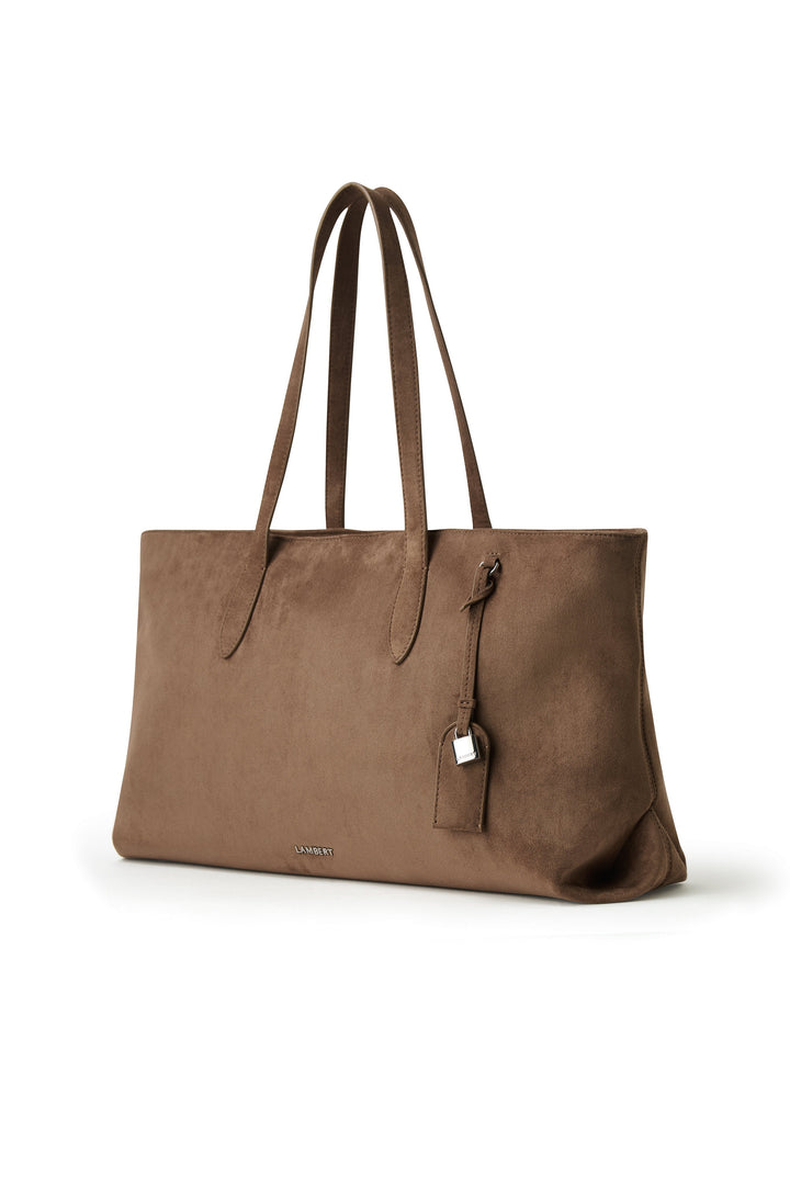 Sac fourre-tout en suède taupe Lambert Mlle et Coco