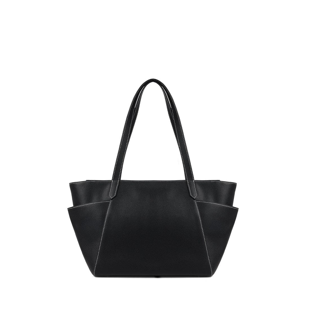 Sac Le Opale - Moyen sac fourre-tout en cuir vegan noir contrasté Lambert Mlle et Coco