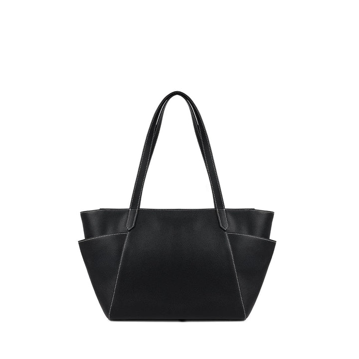 Sac Le Opale - Moyen sac fourre-tout en cuir vegan noir contrasté Lambert Mlle et Coco