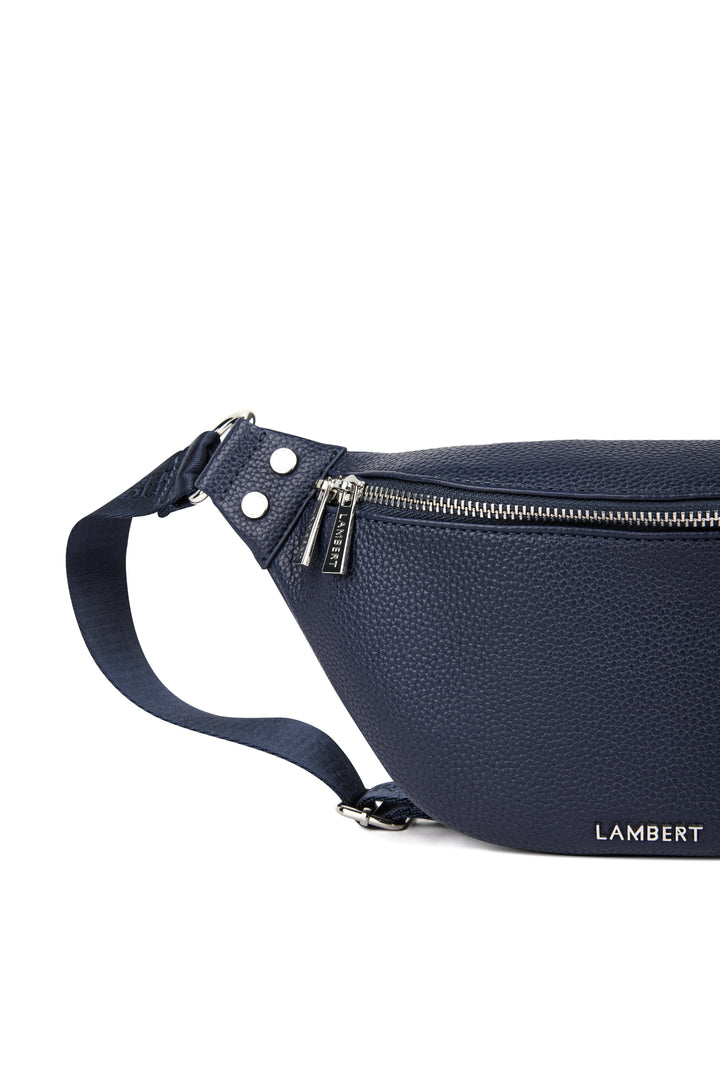 sac banane sarah cuir vegan marine Mlle et Coco