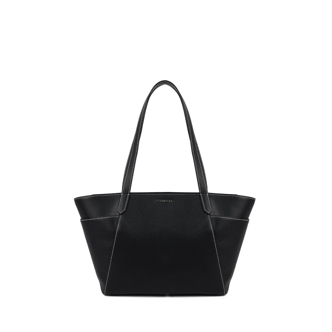 Sac Le Opale - Moyen sac fourre-tout en cuir vegan noir contrasté Lambert Mlle et Coco