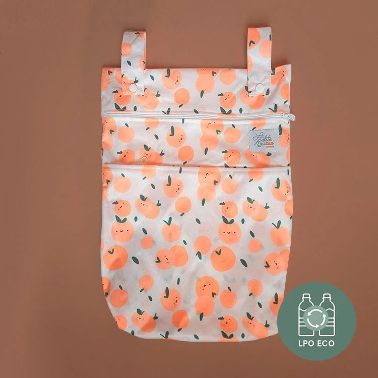 Sac de transport double imperméable orange La petite ourse Mlle et Coco
