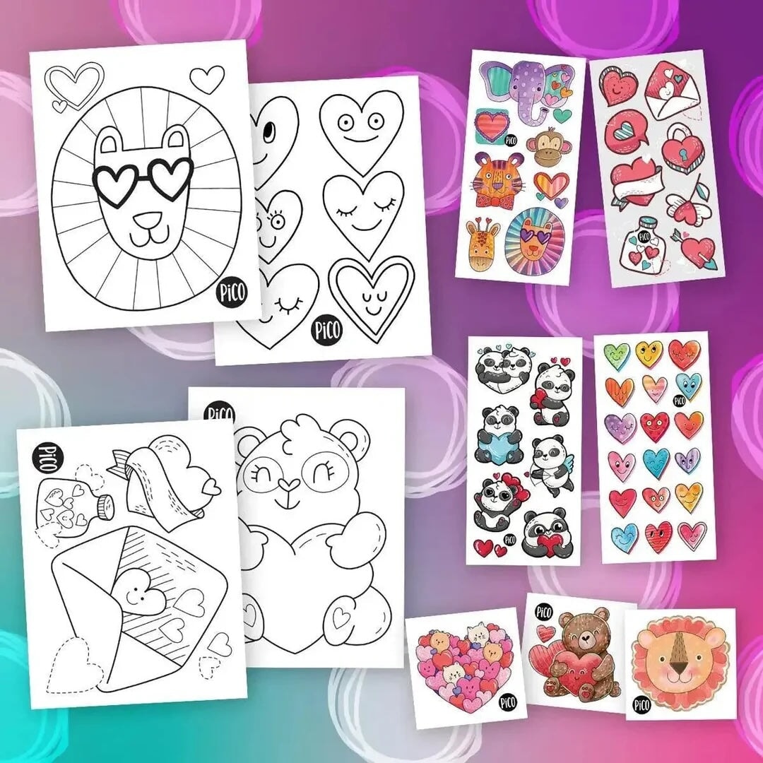 Ensemble surprise Saint-Valentin Lion Pico Mlle et Coco