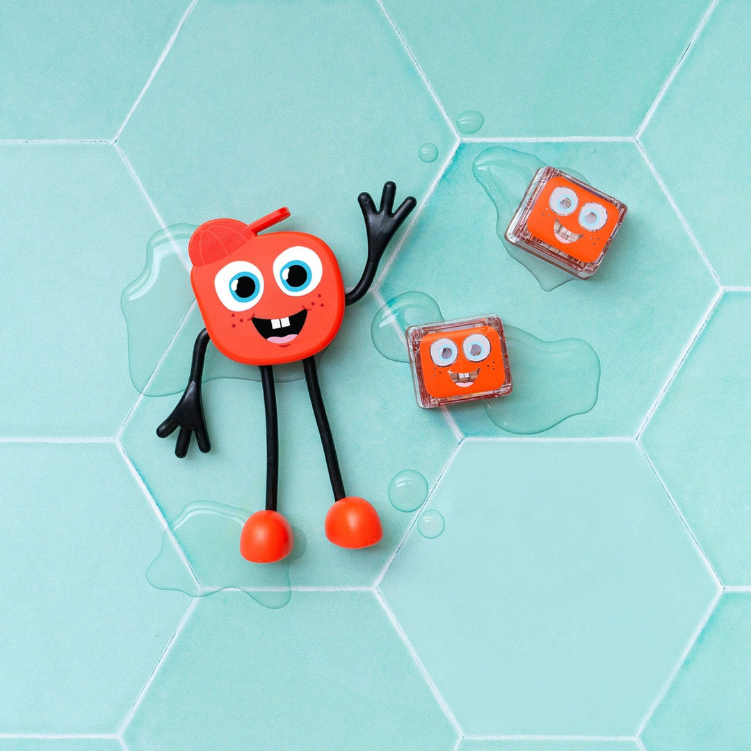 personnage glo pals sammy rouge accessoire jouet lumineux bain enfant