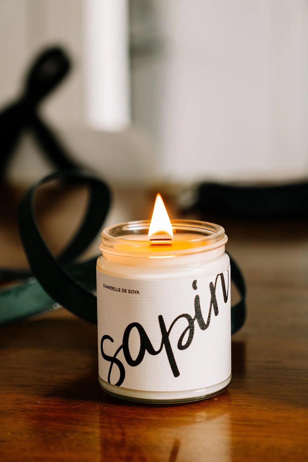 Chandelle de soya (mèche de bois) Sapin, 270 ml Marée chandelles Mlle et Coco