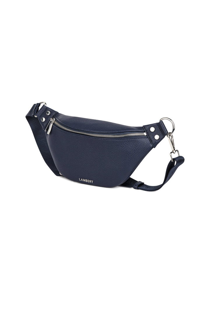 sac banane sarah cuir vegan marine Mlle et Coco