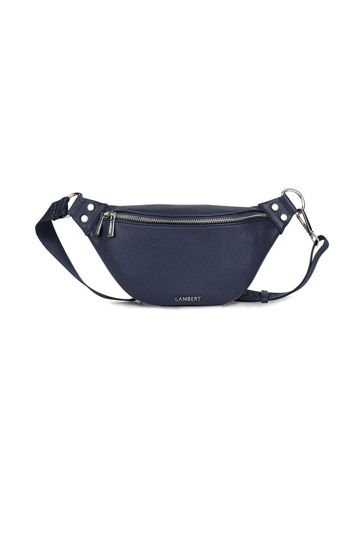 sac banane sarah cuir vegan marine Mlle et Coco