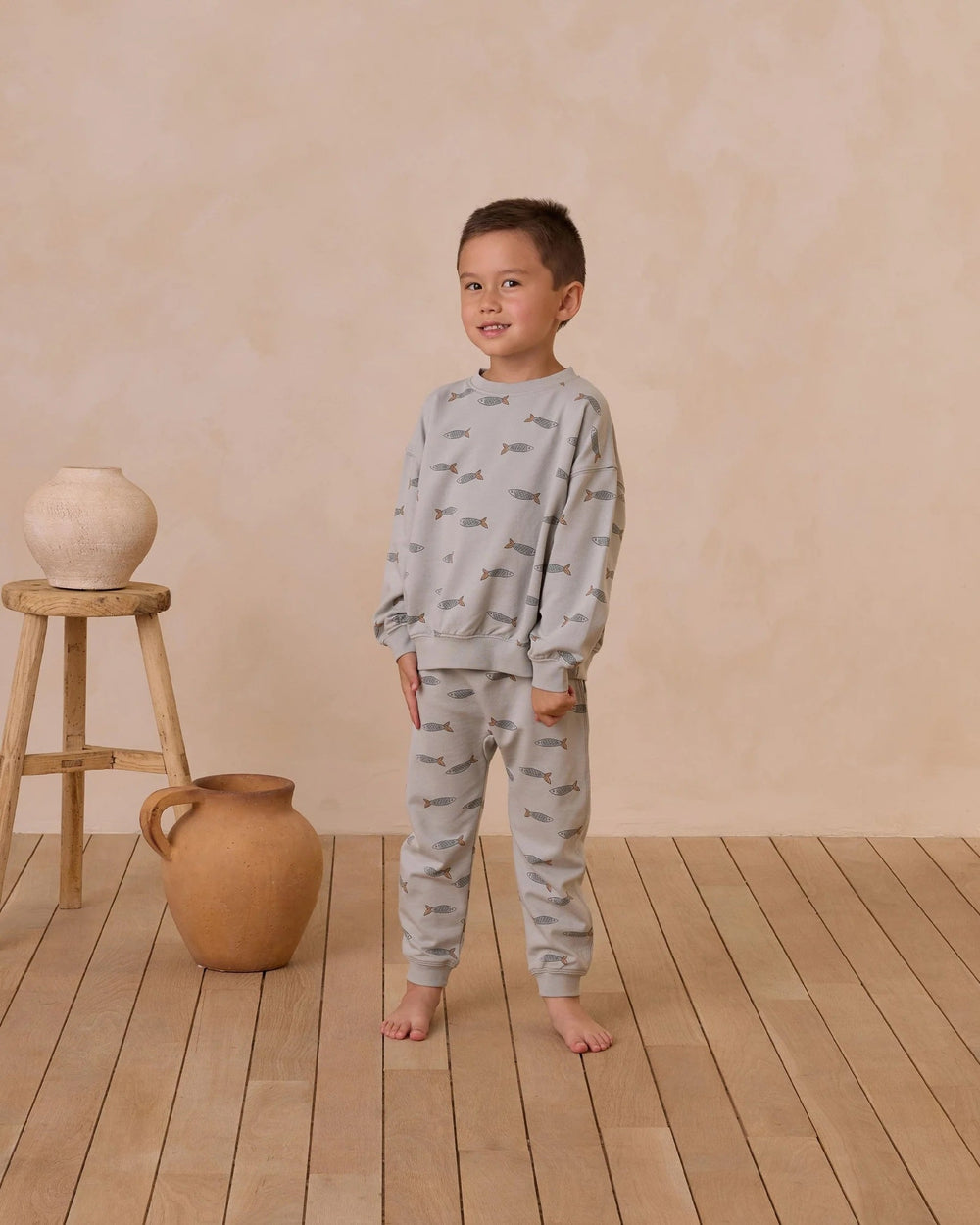Pantalon jogging gris/vert et sardine Rylee + Cru Mlle et Coco