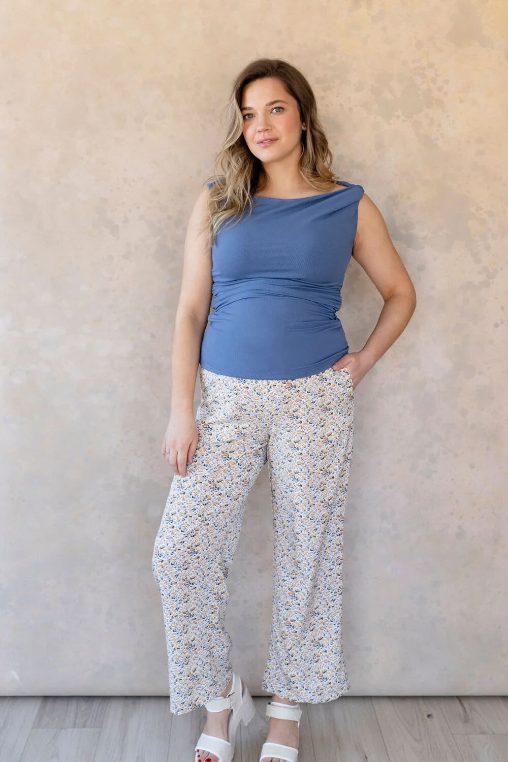 Camisole Sasha bleu mer Rose Maternité Mlle et Coco