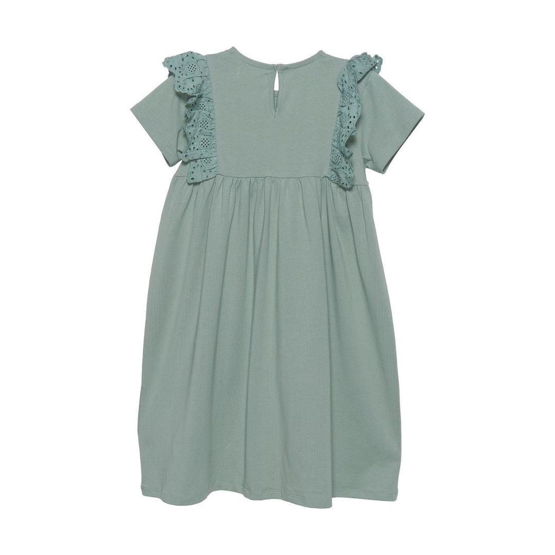 robe manches courtes sauge frisons taille empire creamie