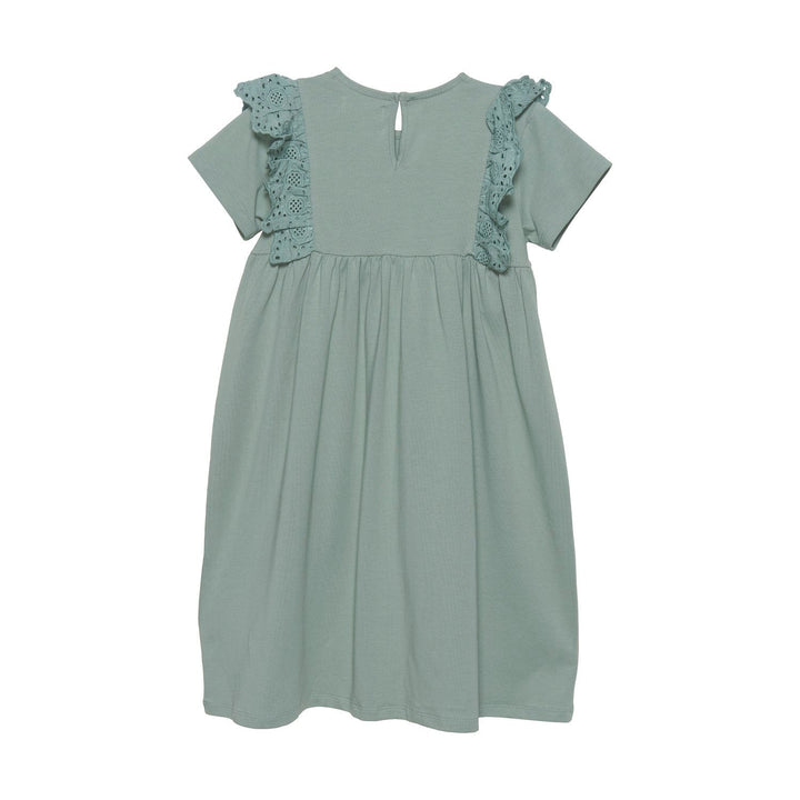 robe manches courtes sauge frisons taille empire creamie