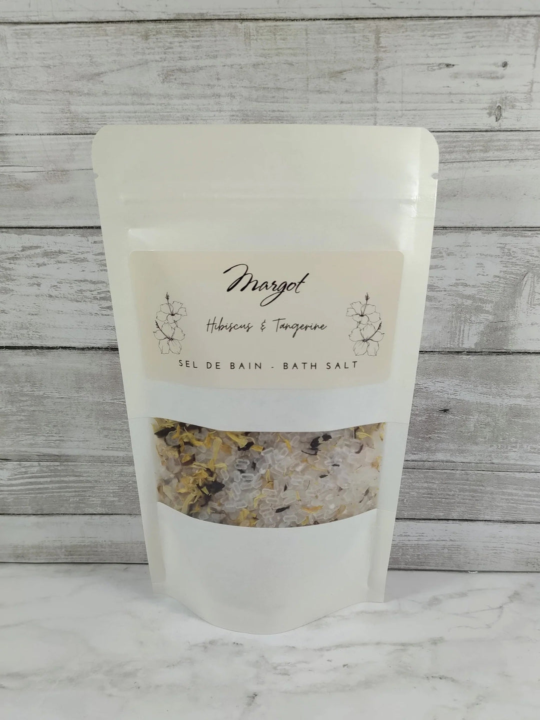 sel de bain Margot hibiscus tangerine Mlle et Coco