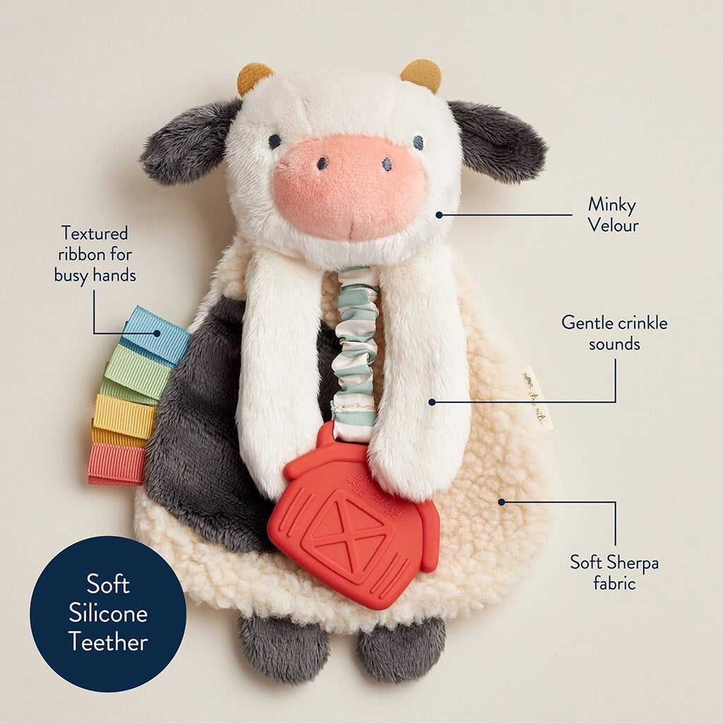 Peluche avec jouet de dentition en silicone - Vache - Itzy Ritzy Jouet/jeux Itzy Ritzy 