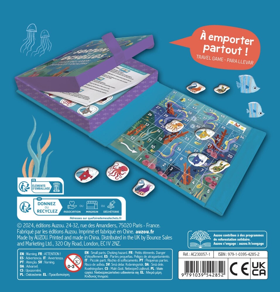 jeu serpents et echelles magnétique Auzou Mlle et Coco