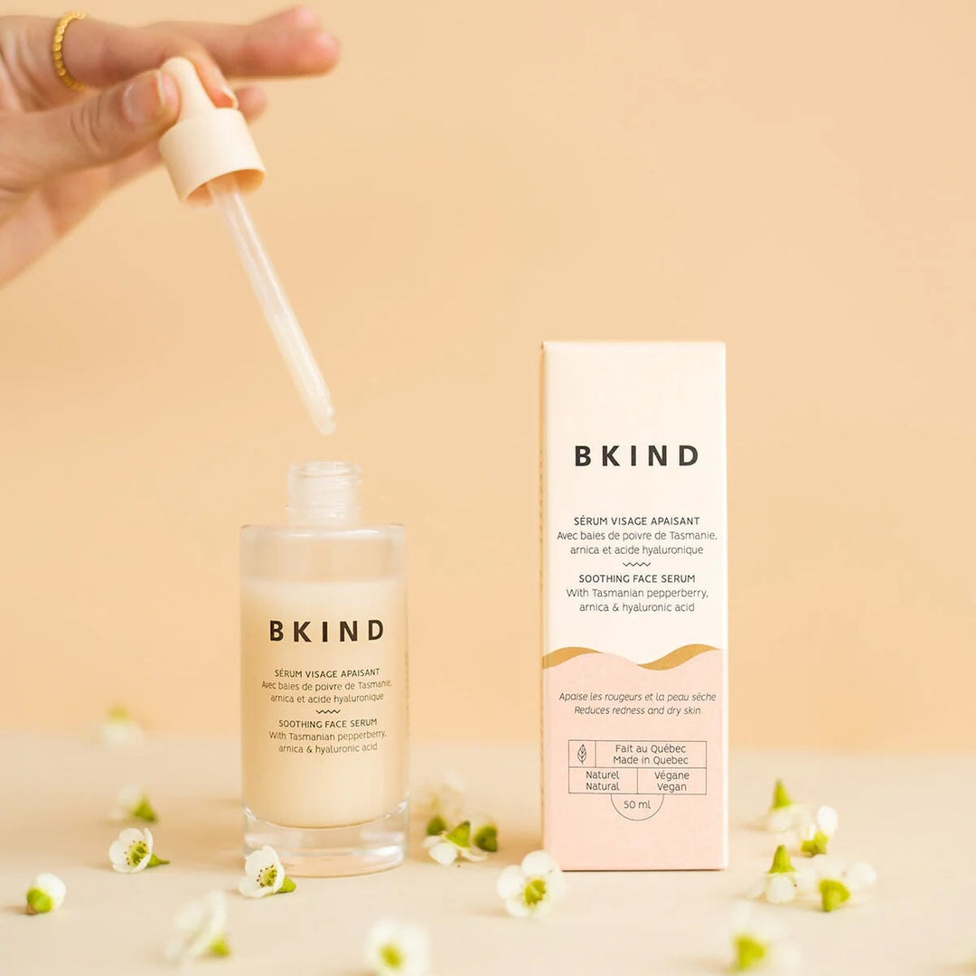 Sérum visage apaisant avec Arnica et acide hyaluronique Bkind Mlle et Coco