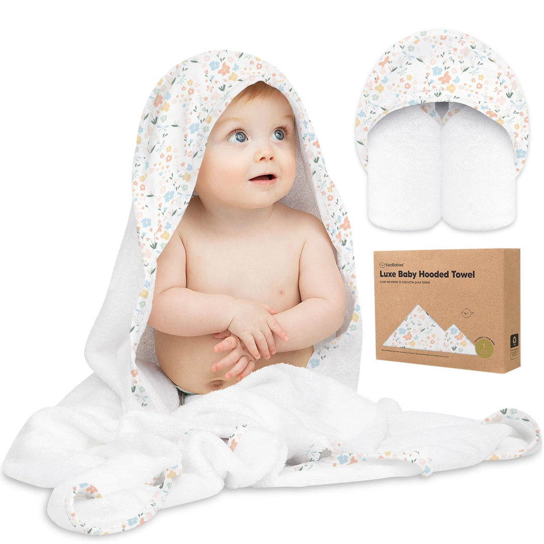 serviettes capuchon Keababies floral accessoire bain Mlle et Coco