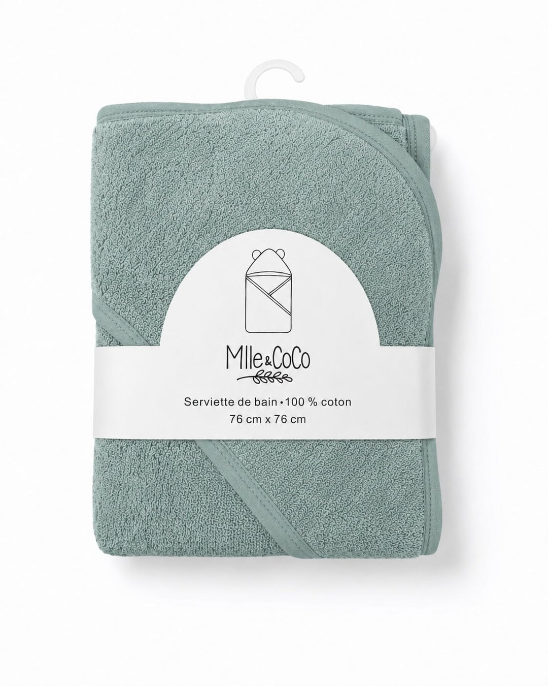 Serviette de bain à capuchon avec oreilles d'ourson Turquoise Mlle et Coco