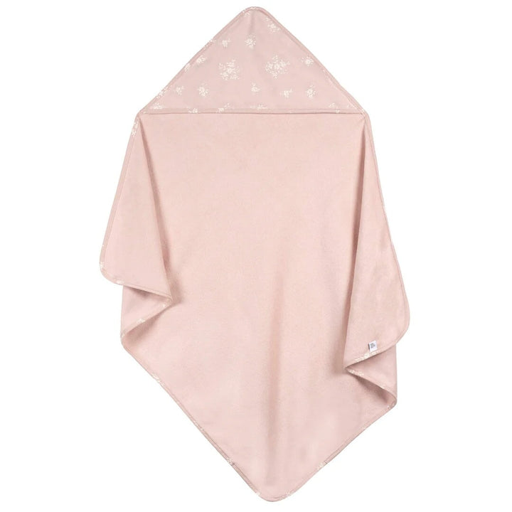 trio serviette capuchon rose floral Just born Mlle et Coco