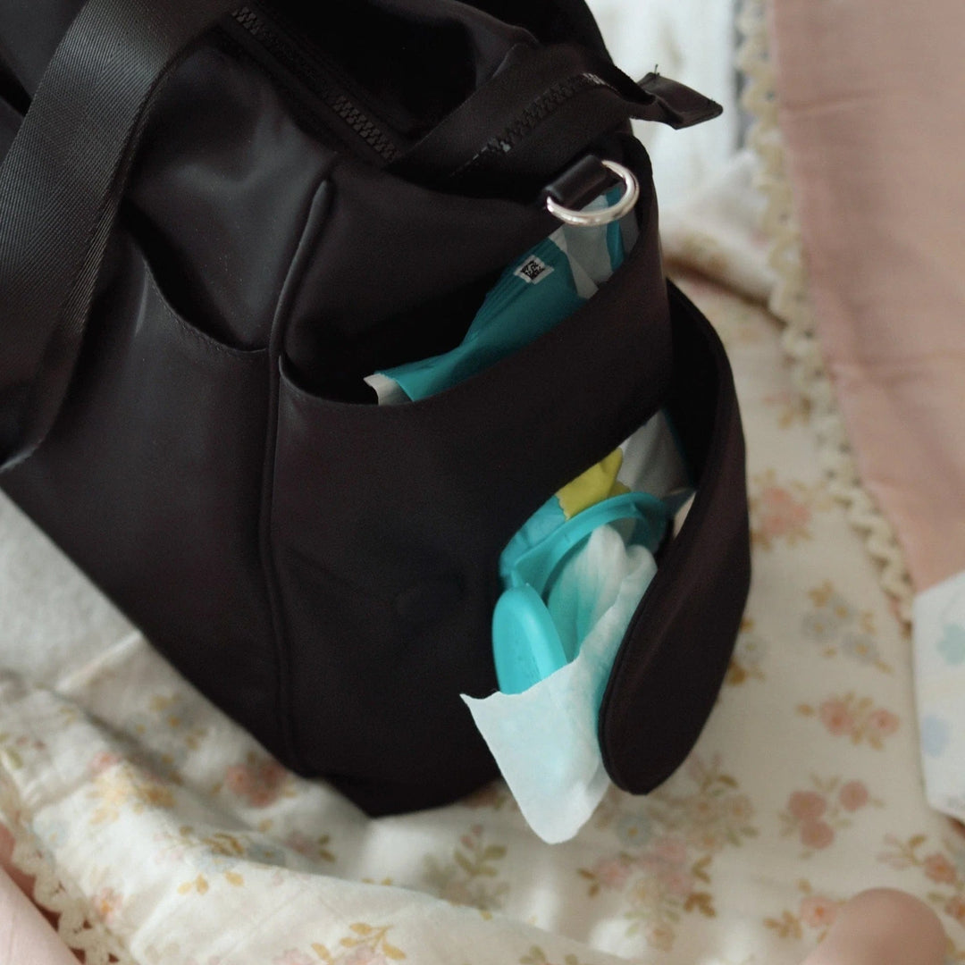 sac fourre-tout nylon noir maternité Milani Mlle et Coco