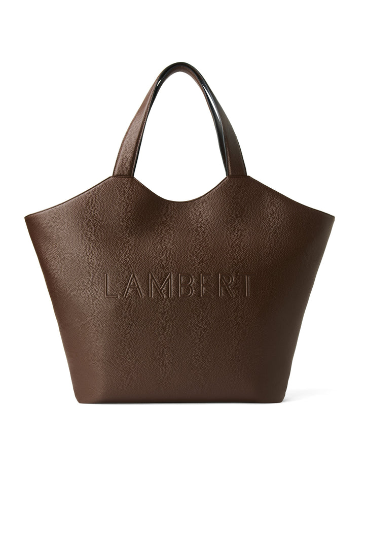 Sac fourre-tout en cuir Vegan Sheila chocolat Lambert