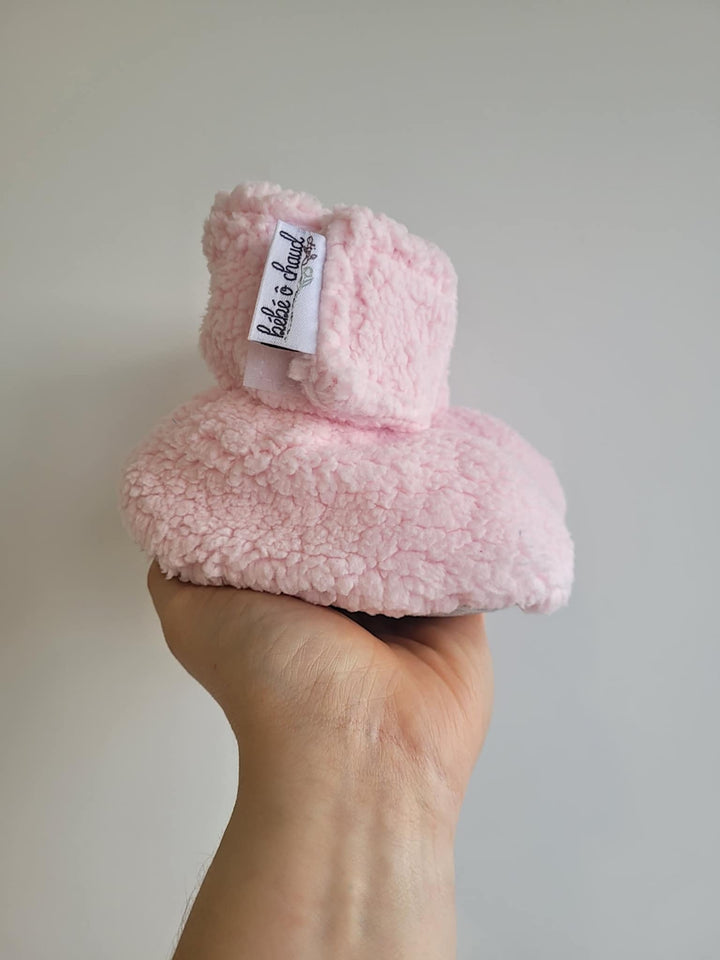 pantoufle sherpa rose Bébé ô chaud Mlle et Coco