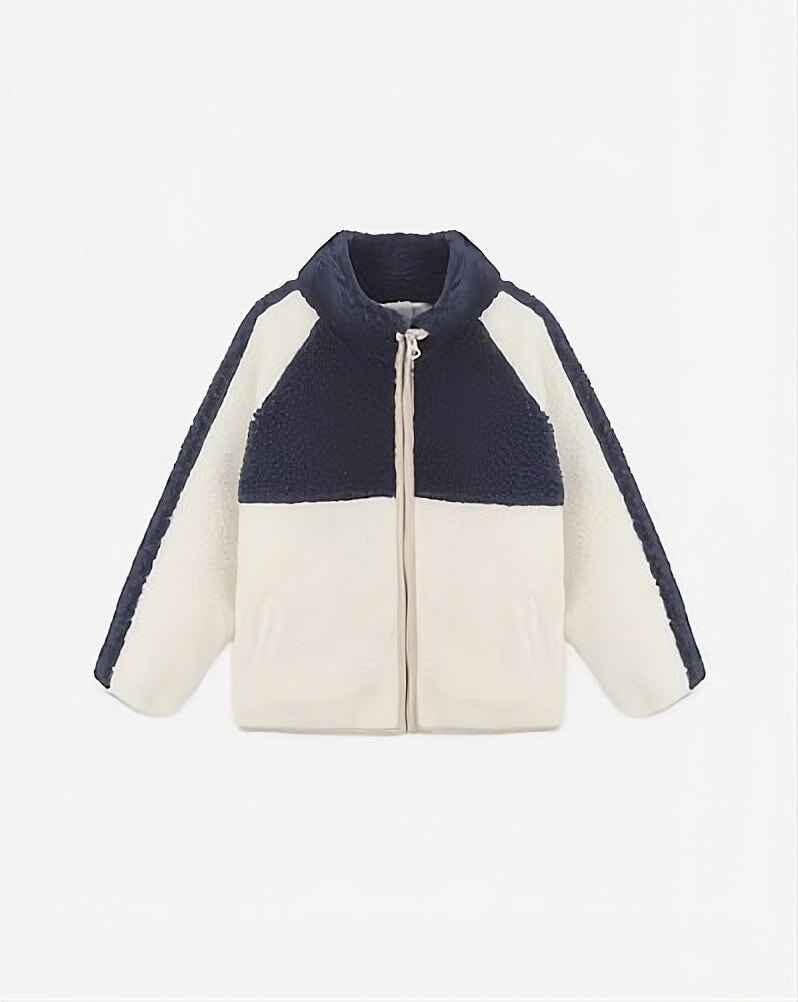 Veste sherpa Marine blanc Rylee + Cru Mlle et Coco