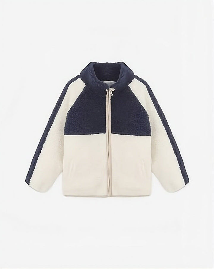 Veste sherpa Marine blanc Rylee + Cru Mlle et Coco