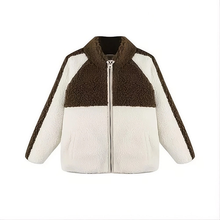 Veste sherpa  Brun et blanc Rylee + Cru Mlle et Coco