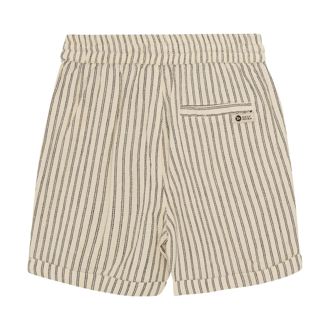 Short en coton rayé beige et noir Daily 7 Mlle et Coco
