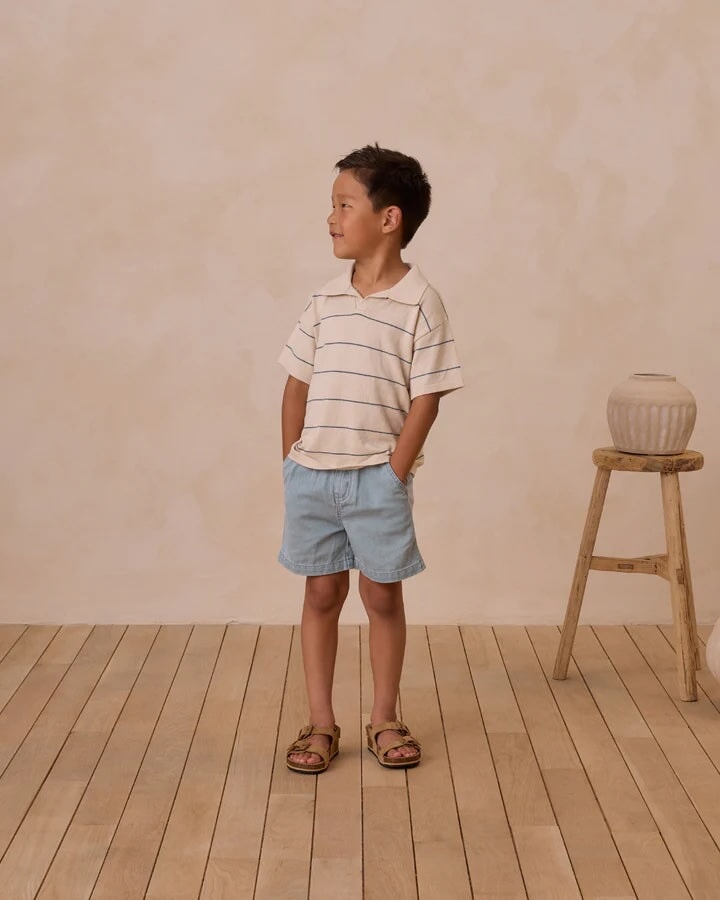 Short en coton jeans bleu pâle océan Dawson Rylee + Cru Mlle et Coco