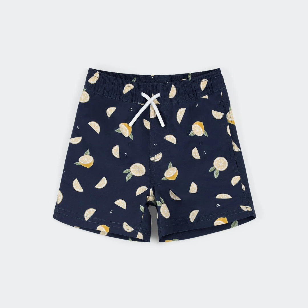 Short maillot marine imprimé citrons Petit Lem Mlle et Coco