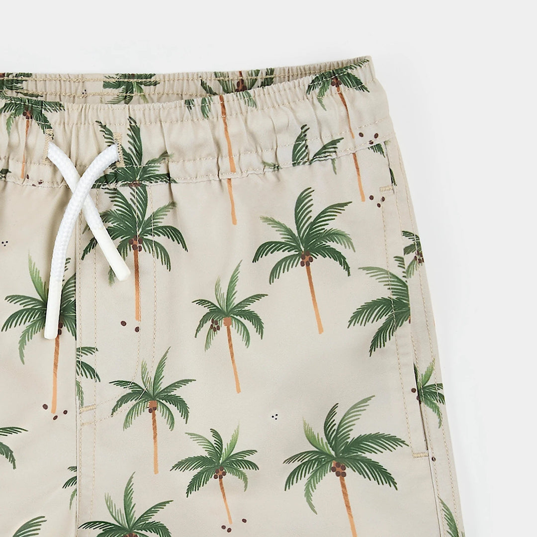 Short maillot de bain sauge imprimé palmiers Petit Lem Mlle et Coco