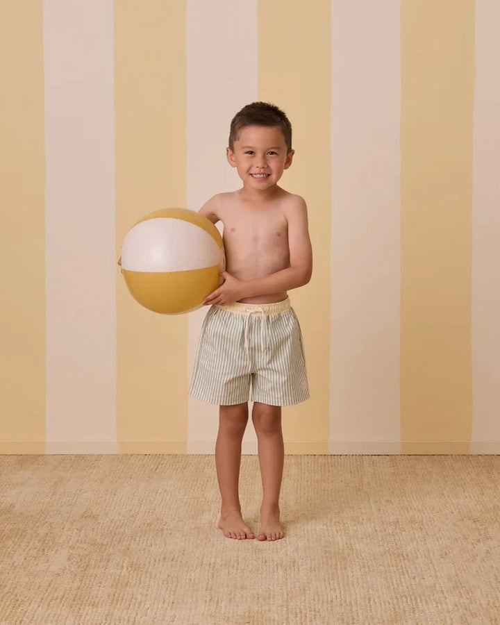 Short maillot de bain rayé vert Rylee + Cru Mlle et Coco