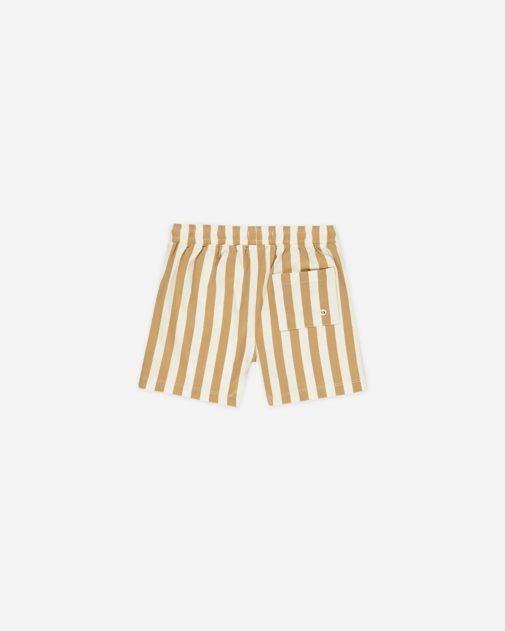 Short maillot de bain ivoire rayé caramel Rylee + Cru Mlle et Coco