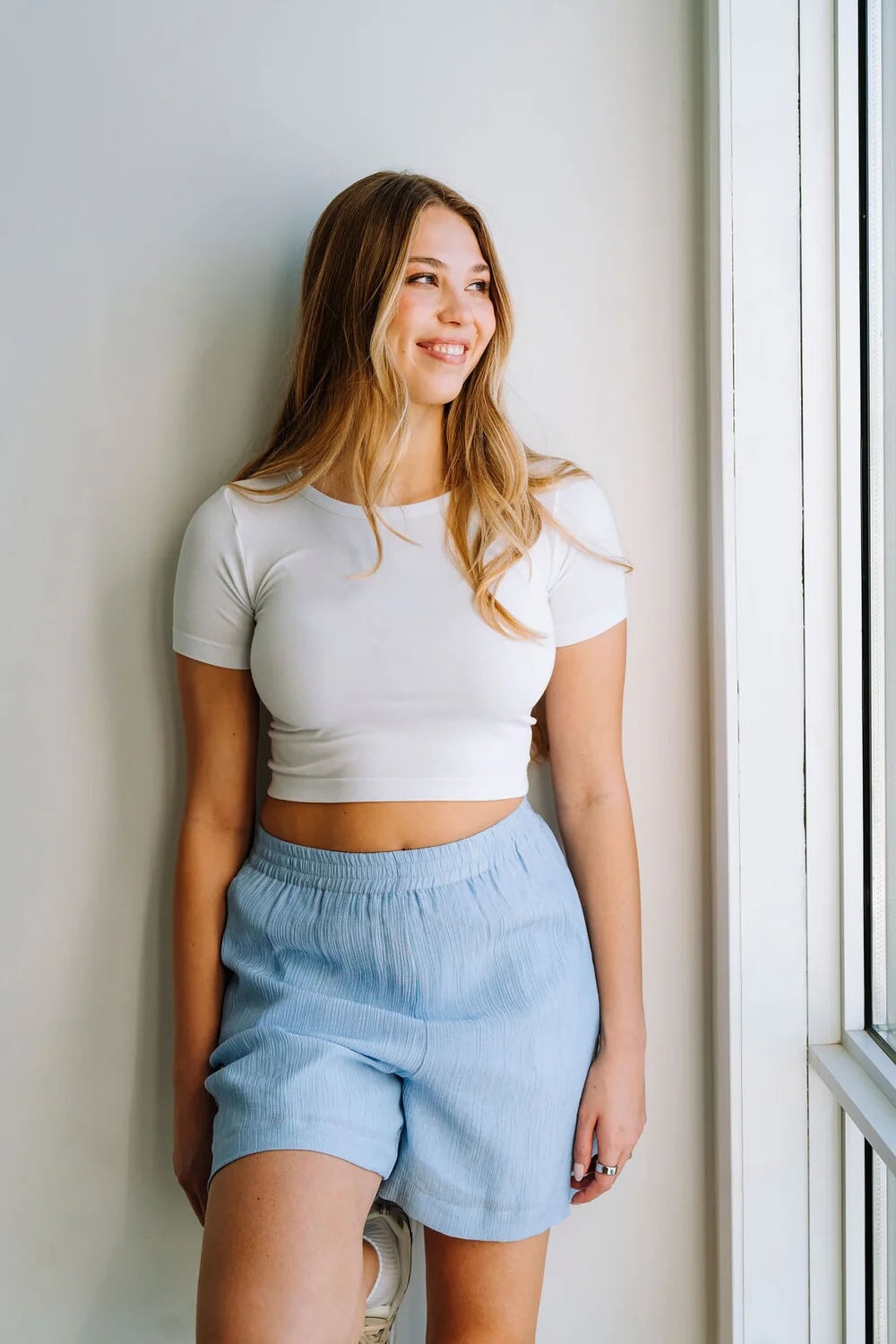 Short maternité marina bleu brise ocean Rose Maternité Mlle et Coco
