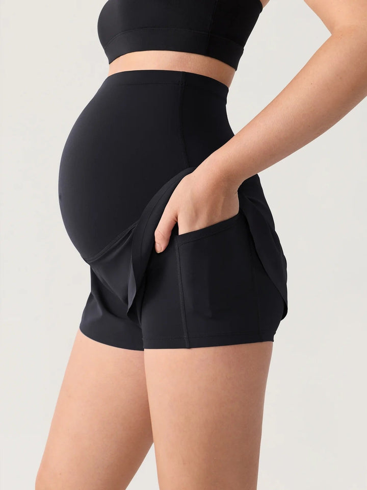 Short dauphin de maternité Bloomove - avec poches intérieures noir Momanda Mlle et Coco